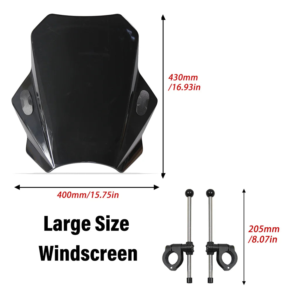 For Royal Enfield Bullet/Meteor/Classic 350 500 Interceptor 650 Continental GT 535 Universal Motorcycle Windshield Street Bikes