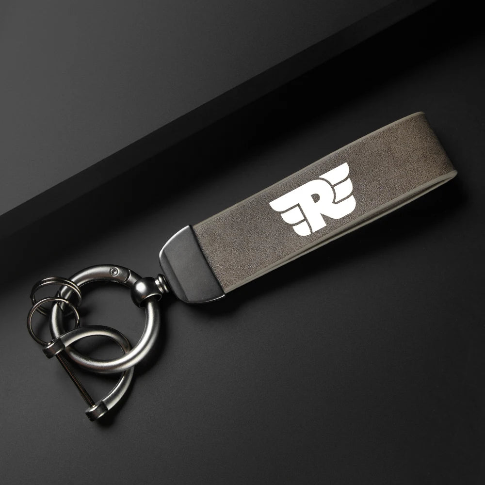 Chaveiro de Couro Legítimo com Mosquetão e Argola de Metal para Motocicletas Royal Enfield