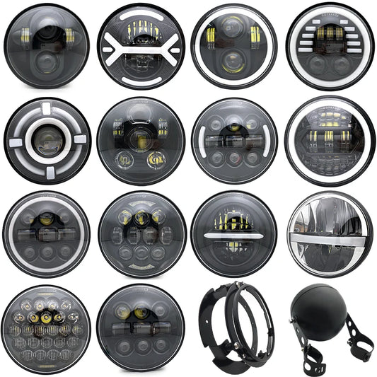 Black 5.75 Inch LED Headlight 5 3/4" led DRL 40W motorbike headlights for Harley Sportster 883 XL883 FXCW.