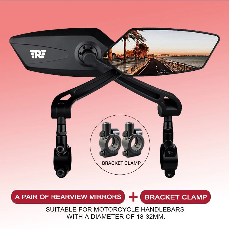 For Royal Enfield Meteor 350 RoyalEnfield Meteor500 Square Motorcycle Mirror Adjustable Rearview Mirror Easy Installation