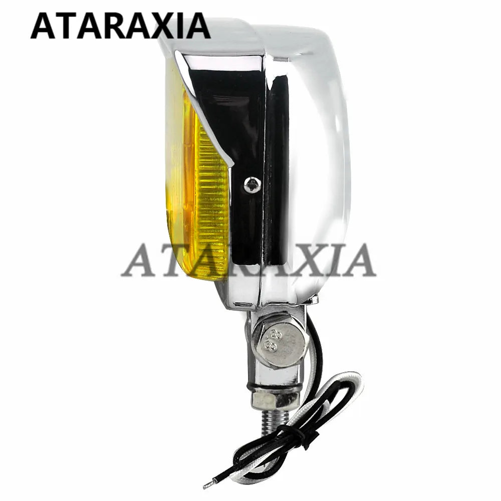 Motorcycle H3 Square Headlight With Bottom Mount Headlamp Universal For Harley Chopper Custom Softail Dyna Suzuki Kawasaki