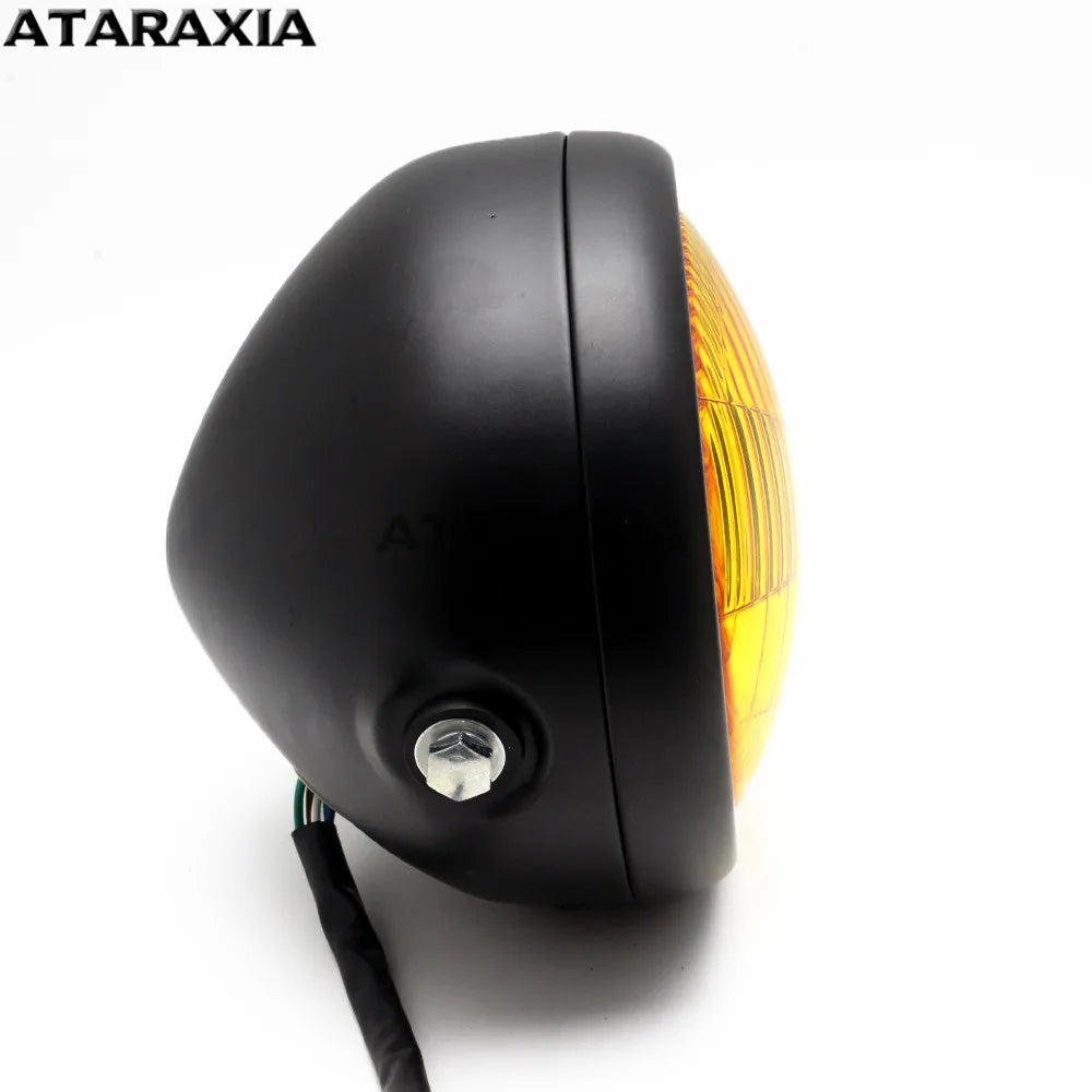 For CG125 GN125 Motorcycle Retro Metal 5.75inch Lens 35W Halogen Front Headlight headlamp Head light For Harley Cafe Racer Honda