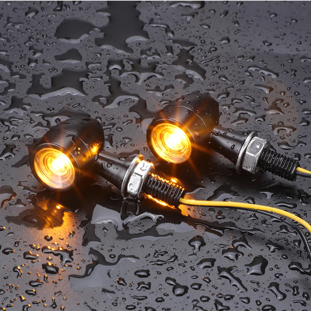 3 In 1 E24 LED Mini Turn Signal Light Bullet Motorcycle Brake Lamp Indicator DRL for Cafe Racer Bobber Chopper Honda Yamaha 12V