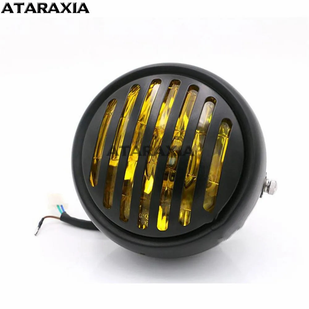 For CG125 GN125 Motorcycle Retro Metal 5.75inch Lens 35W Halogen Front Headlight headlamp Head light For Harley Cafe Racer Honda