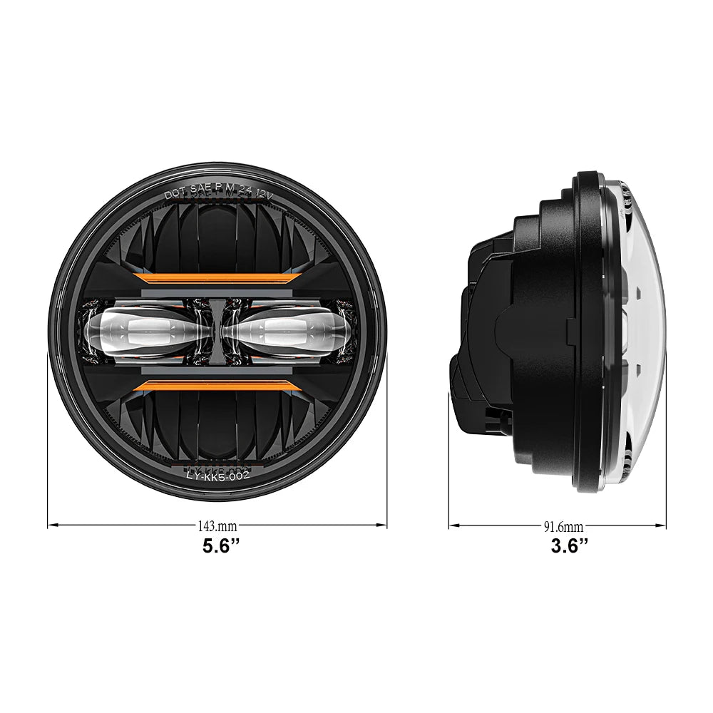Universal 5.75 Inch Led 12V Headlight Motorcycle DRL 1 5 3/4 Headlamp For Harley Sportster Roadster Glide Dyna For Yamaha Honda