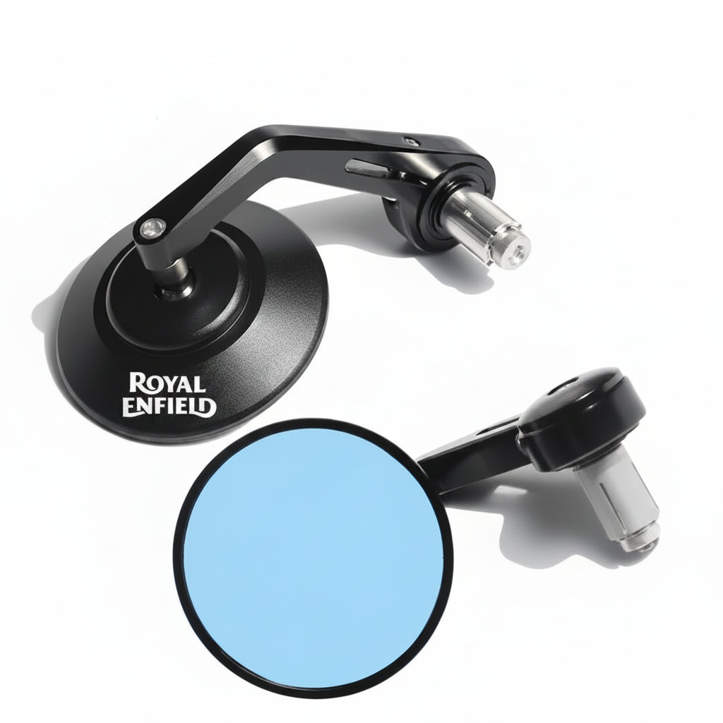 Par de Espelhos Retrovisores Universais CNC de Ponta de Guidão (Bar End) Estilo Retro  Renov