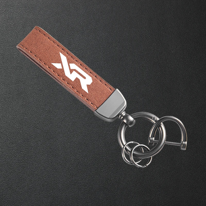 For Honda XR 125 150 190 230 250 400 600 650 L/R/Motard Motorcycle Keyring High-Grade Leather Suede Keychain Accessories