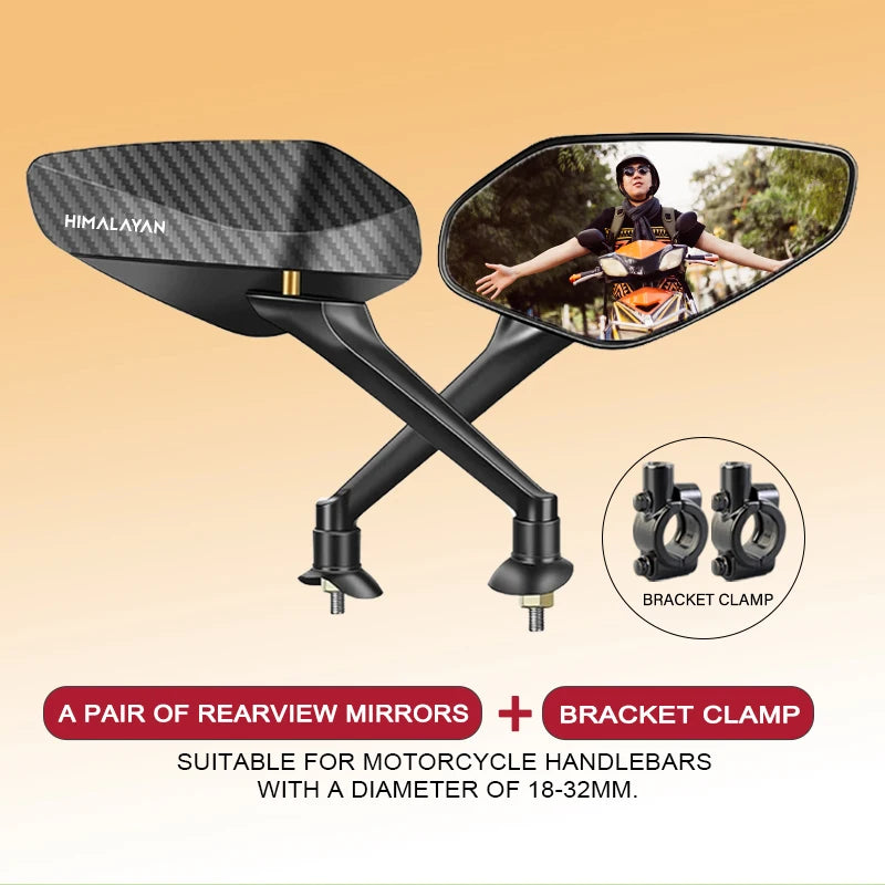 Motorcycle Off-Road Anti-Shake Antiglare Wide-angle Rearview Mirror For Royal Enfield Meteor 350 Royal Himalayan Meteor350 500