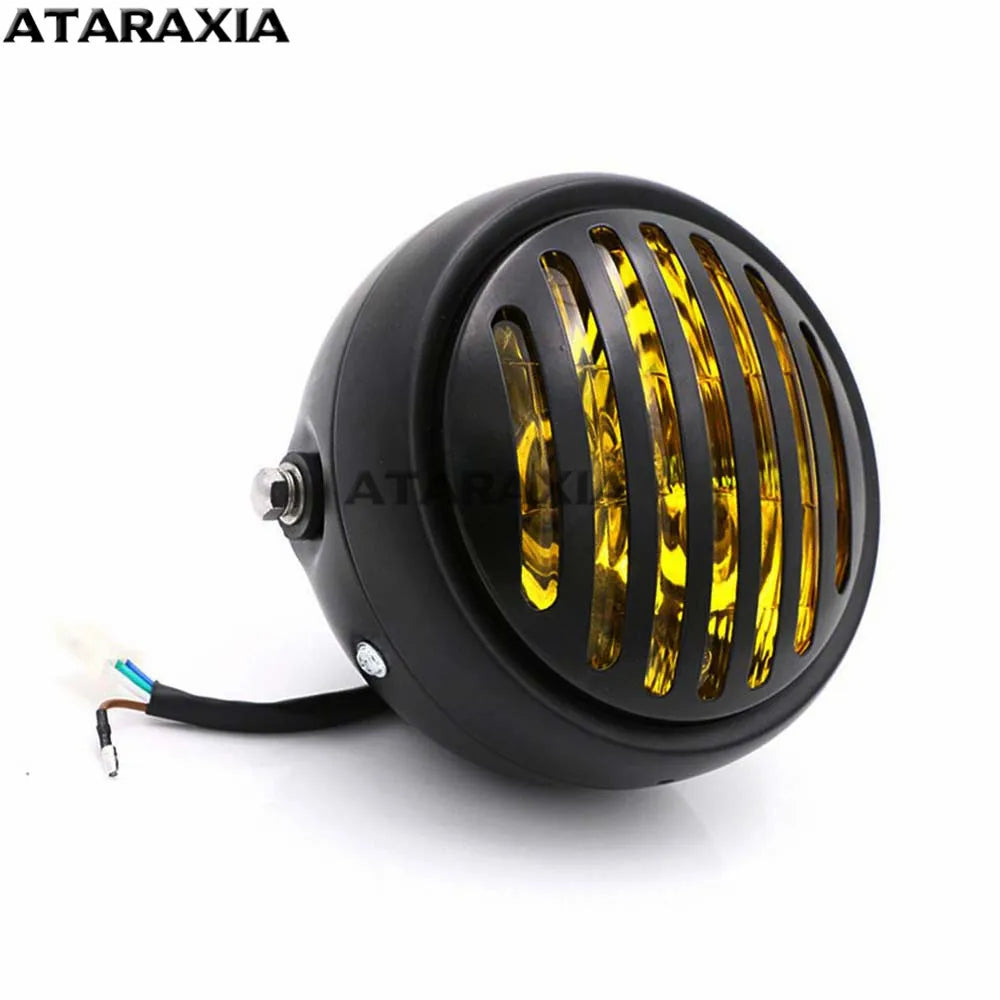 For CG125 GN125 Motorcycle Retro Metal 5.75inch Lens 35W Halogen Front Headlight headlamp Head light For Harley Cafe Racer Honda