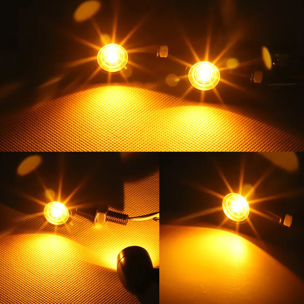 3 In 1 E24 LED Mini Turn Signal Light Bullet Motorcycle Brake Lamp Indicator DRL for Cafe Racer Bobber Chopper Honda Yamaha 12V