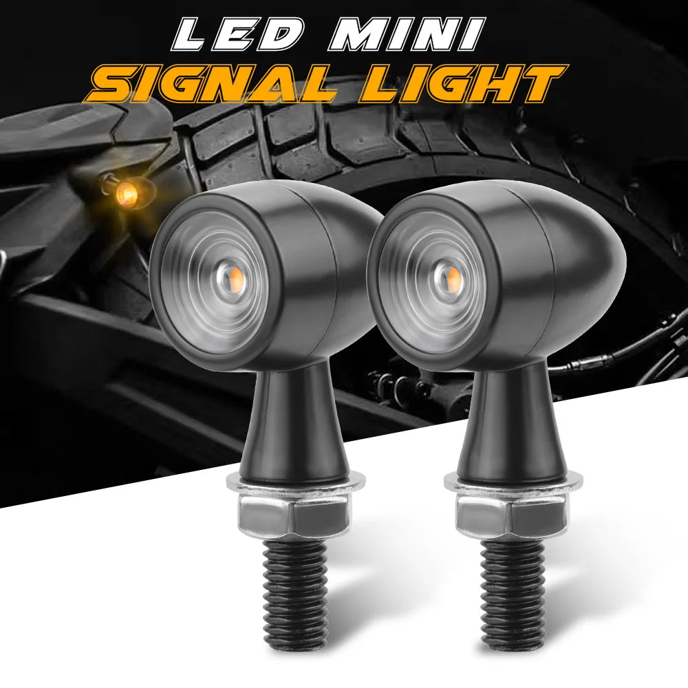 3 In 1 E24 LED Mini Turn Signal Light Bullet Motorcycle Brake Lamp Indicator DRL for Cafe Racer Bobber Chopper Honda Yamaha 12V
