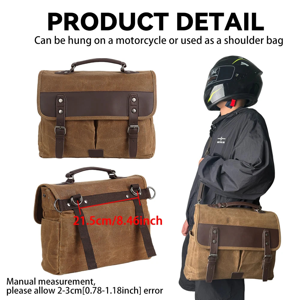 Motorcycle Side Bag Retro Waterproof Tool Bag Large Capacity Luggage Travel Bags Motorbike SaddleBag Universal