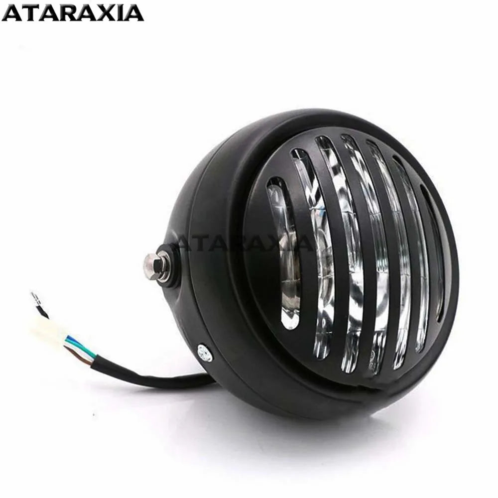 For CG125 GN125 Motorcycle Retro Metal 5.75inch Lens 35W Halogen Front Headlight headlamp Head light For Harley Cafe Racer Honda