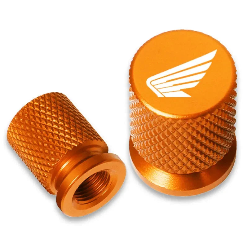 Par de Tampas de Válvula de Pneu em Alumínio CNC para Motocicletas Honda