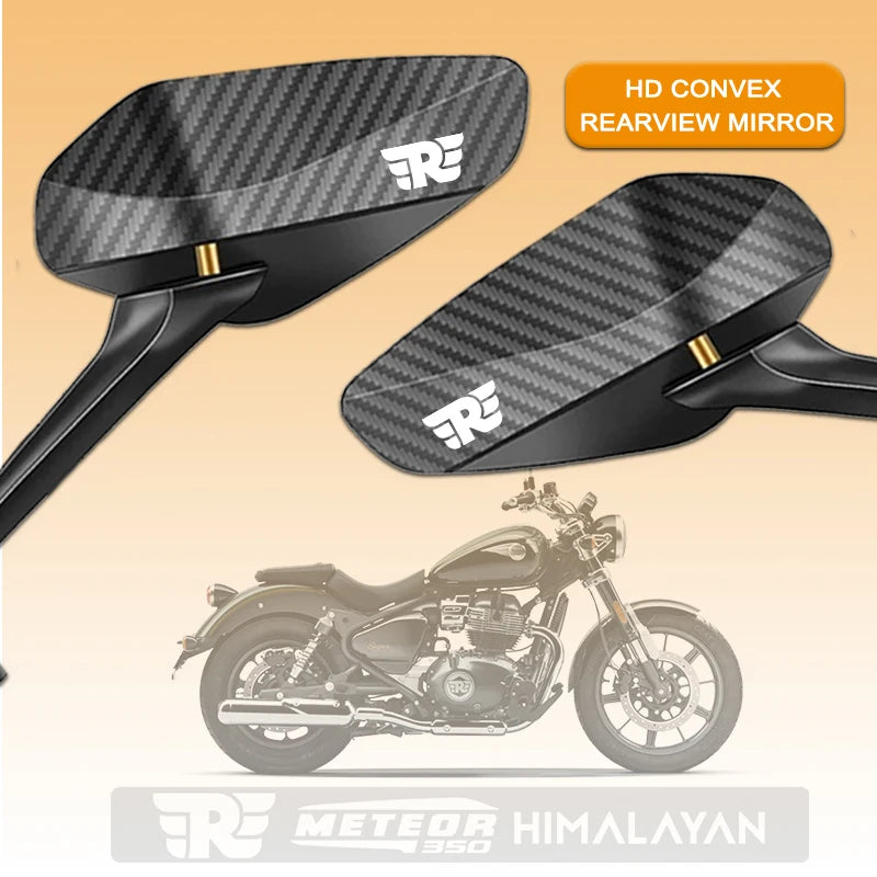 Motorcycle Off-Road Anti-Shake Antiglare Wide-angle Rearview Mirror For Royal Enfield Meteor 350 Royal Himalayan Meteor350 500