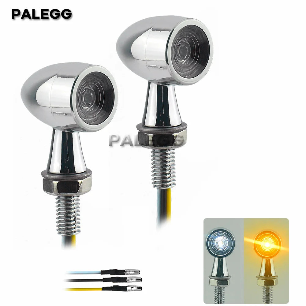 8mm Motorcycle Mini LED Turn Signal Light Bullet Moto flashing Light clignotant moto led 12V Fit for Kawasaki Suzuki Yamaha