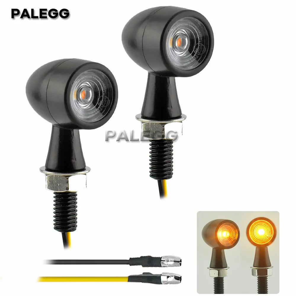 8mm Motorcycle Mini LED Turn Signal Light Bullet Moto flashing Light clignotant moto led 12V Fit for Kawasaki Suzuki Yamaha