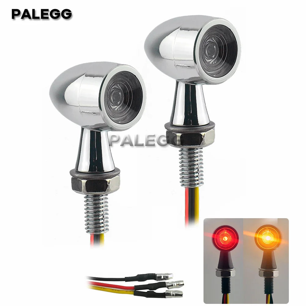 8mm Motorcycle Mini LED Turn Signal Light Bullet Moto flashing Light clignotant moto led 12V Fit for Kawasaki Suzuki Yamaha