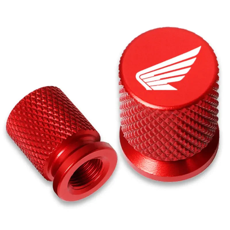 Par de Tampas de Válvula de Pneu em Alumínio CNC para Motocicletas Honda