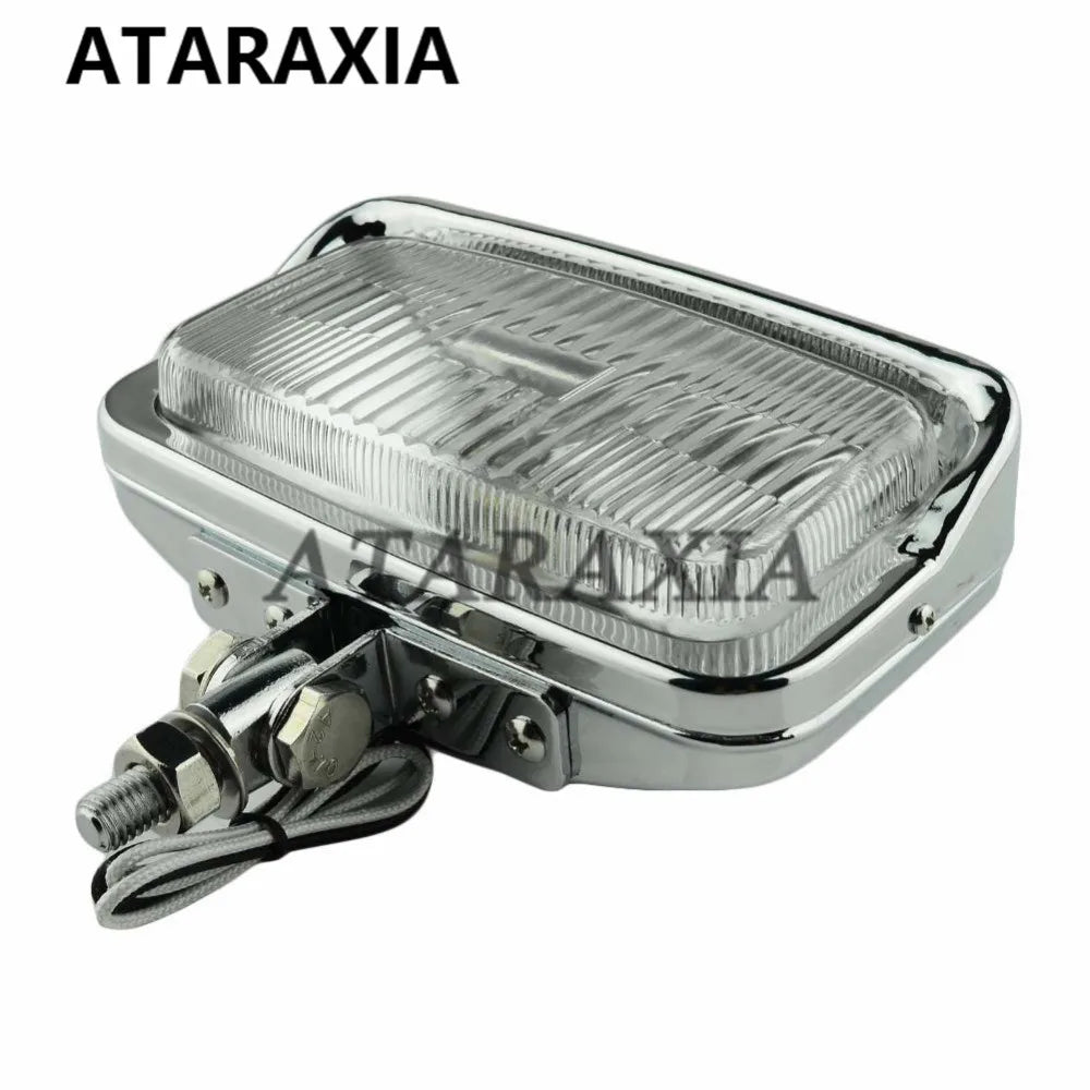 Motorcycle H3 Square Headlight With Bottom Mount Headlamp Universal For Harley Chopper Custom Softail Dyna Suzuki Kawasaki