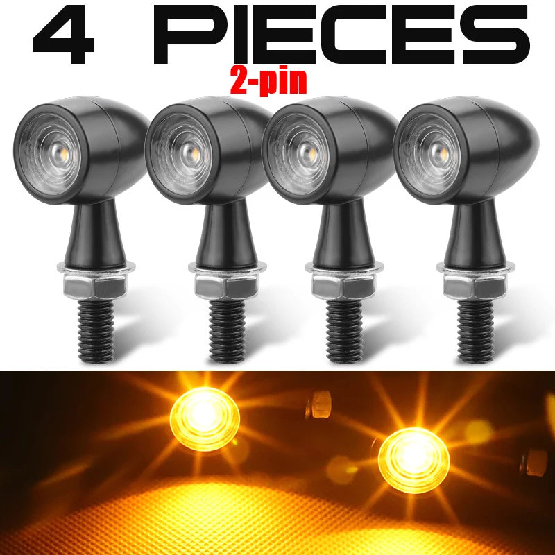3 In 1 E24 LED Mini Turn Signal Light Bullet Motorcycle Brake Lamp Indicator DRL for Cafe Racer Bobber Chopper Honda Yamaha 12V