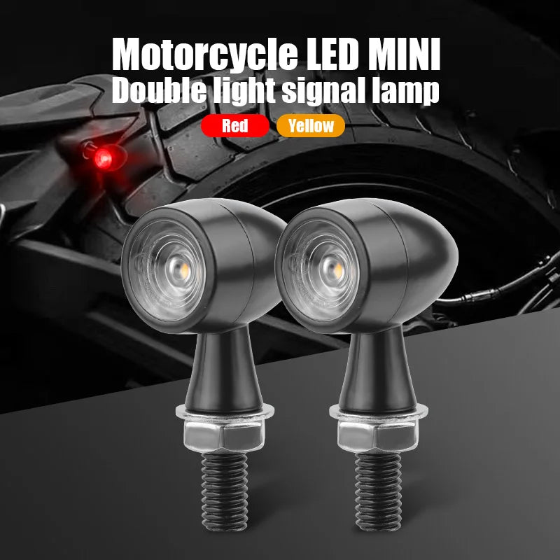 3 In 1 E24 LED Mini Turn Signal Light Bullet Motorcycle Brake Lamp Indicator DRL for Cafe Racer Bobber Chopper Honda Yamaha 12V