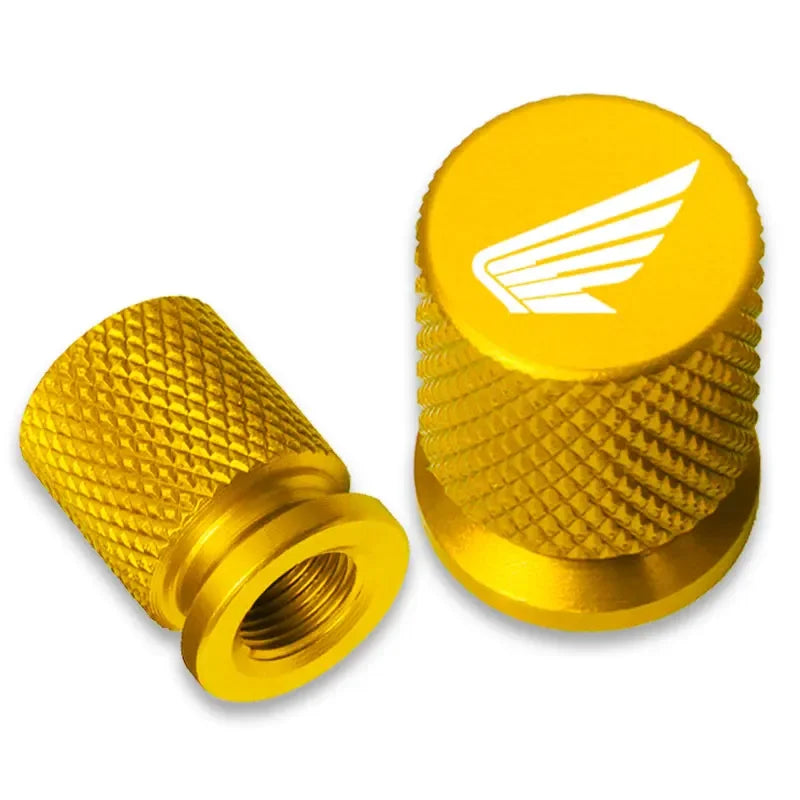 Par de Tampas de Válvula de Pneu em Alumínio CNC para Motocicletas Honda